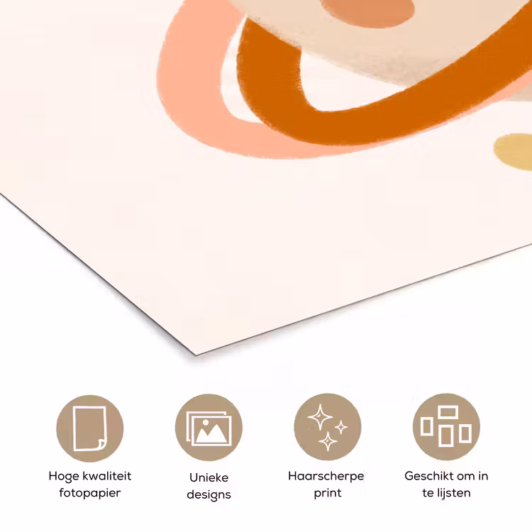 Poster - Planeet - Ringen - Ruimte - Illustratie - Beige — 5