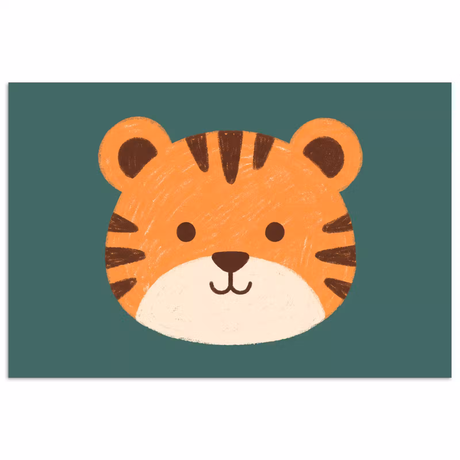 Poster - Dieren - Kop - Oranje - Illustratie - Modern — 1