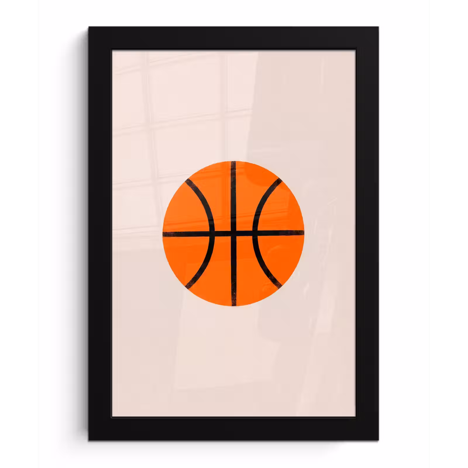 Poster met lijst - Basketbal - Bal - Sport - Illustratie - Oranje — 1