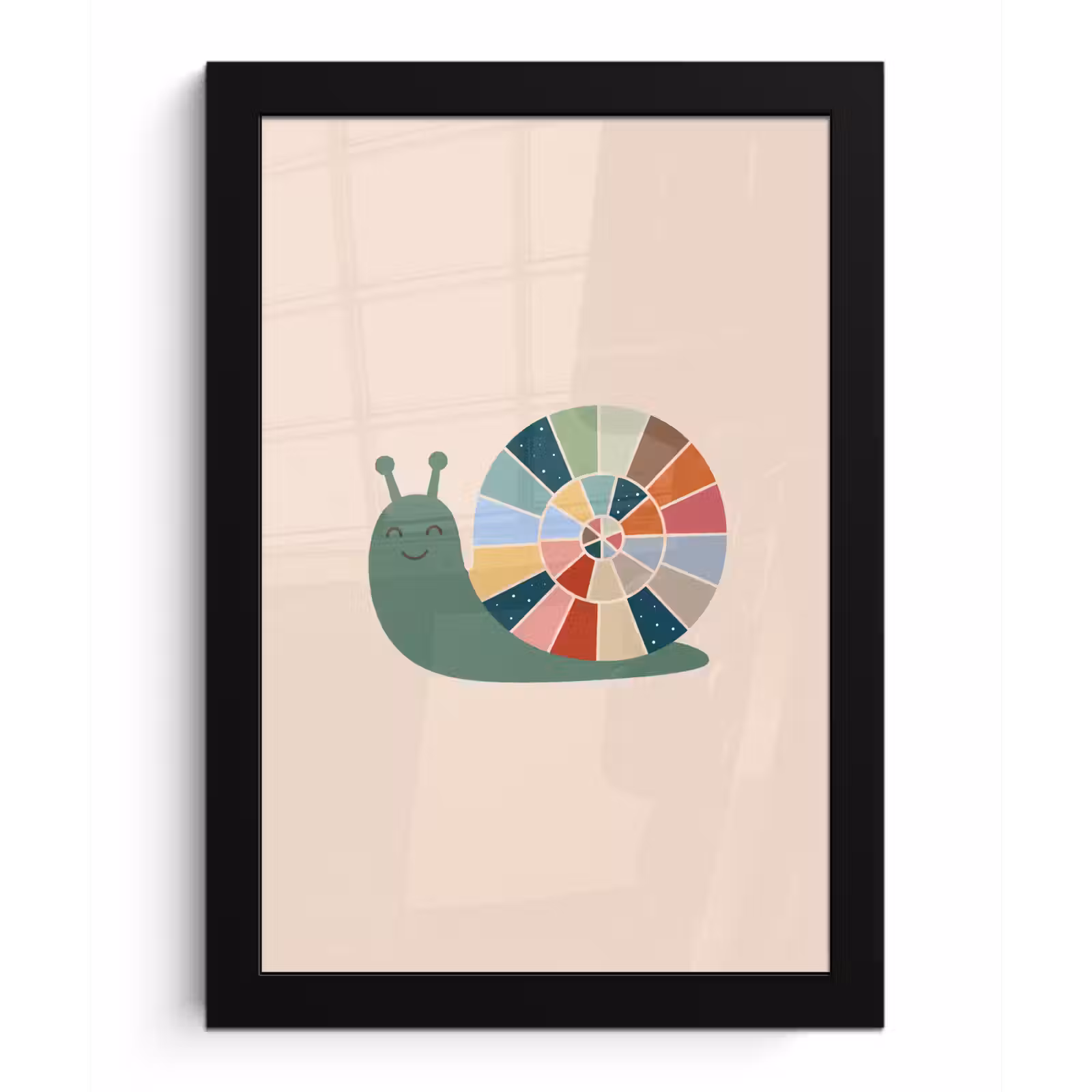 Poster met lijst - Dieren - Slak - Kleurrijk - Illustratie — 1