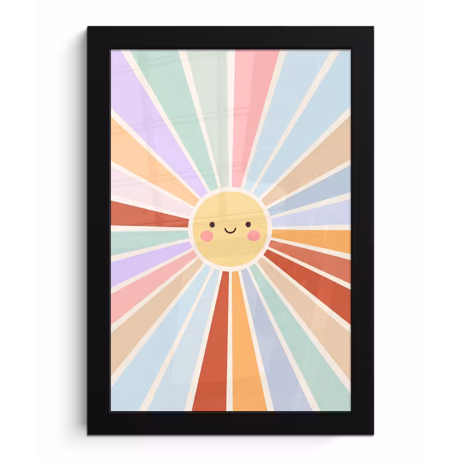 Poster met lijst - Zon - Stralen - Vrolijk - Kleurrijk - Abstract — 1