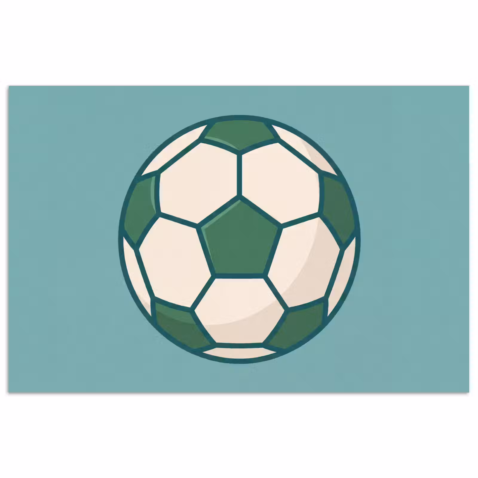 Poster - Voetbal - Geometrisch - Sport - Illustratie - Blauwgroen — 1