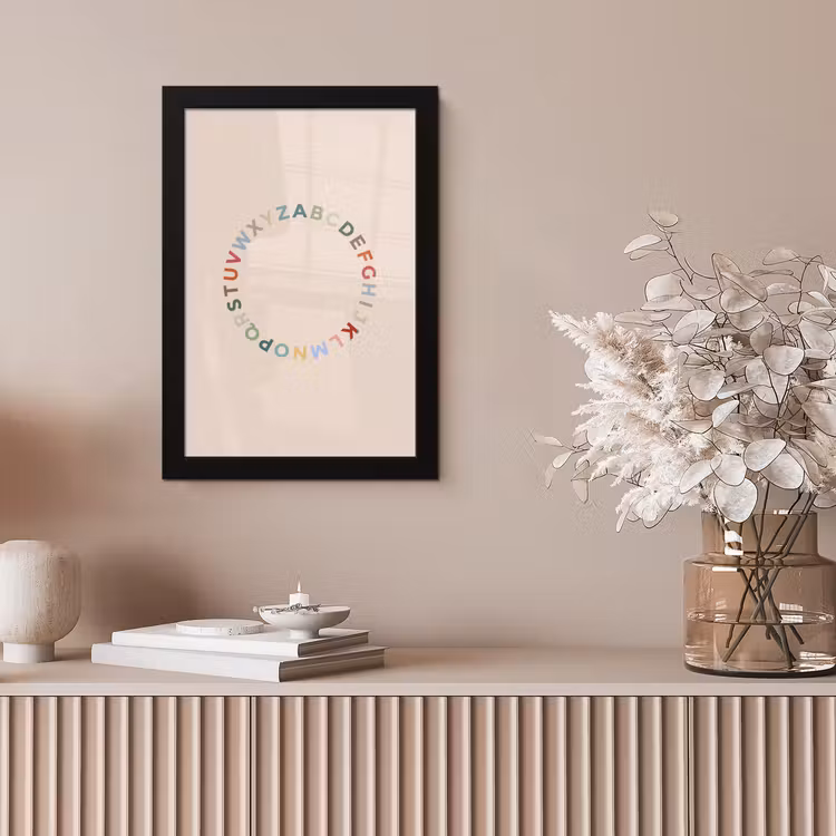 Poster met lijst - Alfabet - Cirkel - Educatie - Speels - Kleurrijk — 5