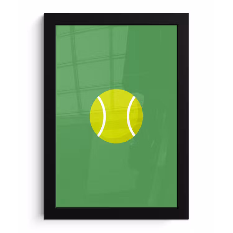 Poster met lijst - Bal - Geel - Sport - Groen - Illustratie — 1