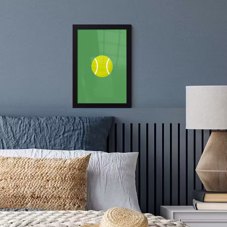 Poster met lijst - Bal - Geel - Sport - Groen - Illustratie — 3