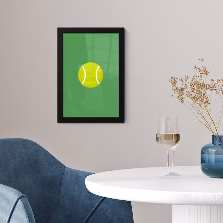 Poster met lijst - Bal - Geel - Sport - Groen - Illustratie — 4