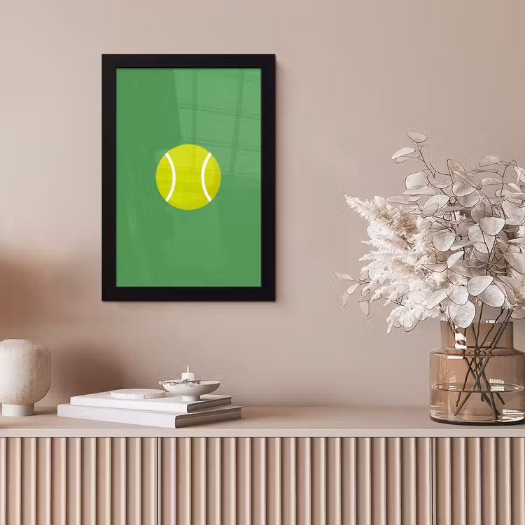 Poster met lijst - Bal - Geel - Sport - Groen - Illustratie — 5