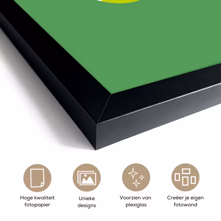 Poster met lijst - Bal - Geel - Sport - Groen - Illustratie — 6