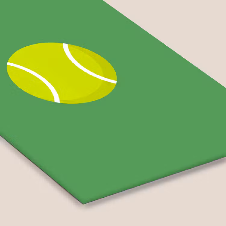 Poster met lijst - Bal - Geel - Sport - Groen - Illustratie — 7