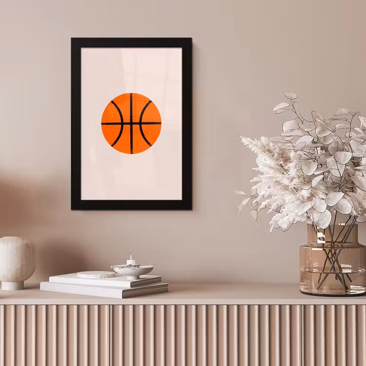 Poster met lijst - Basketbal - Bal - Sport - Illustratie - Oranje — 5