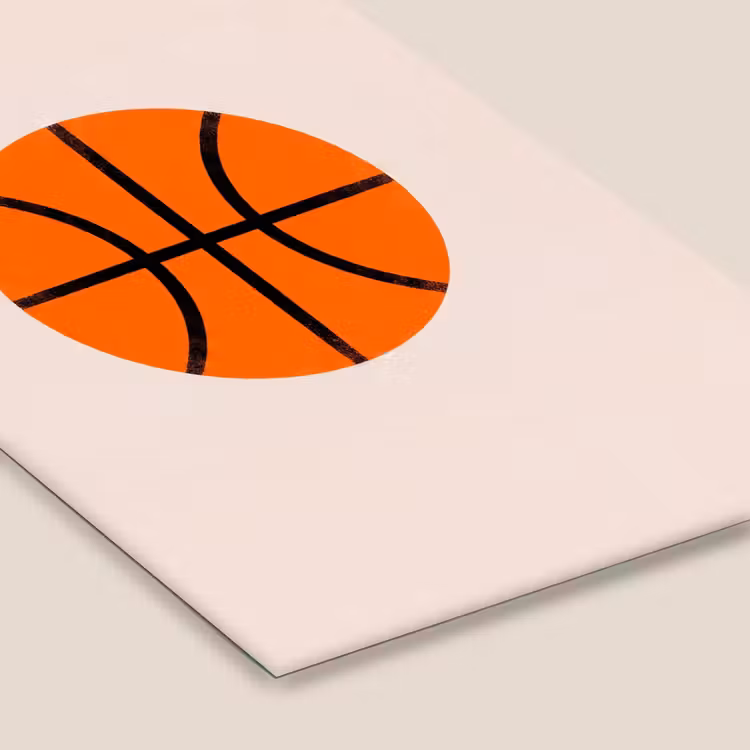 Poster met lijst - Basketbal - Bal - Sport - Illustratie - Oranje — 7