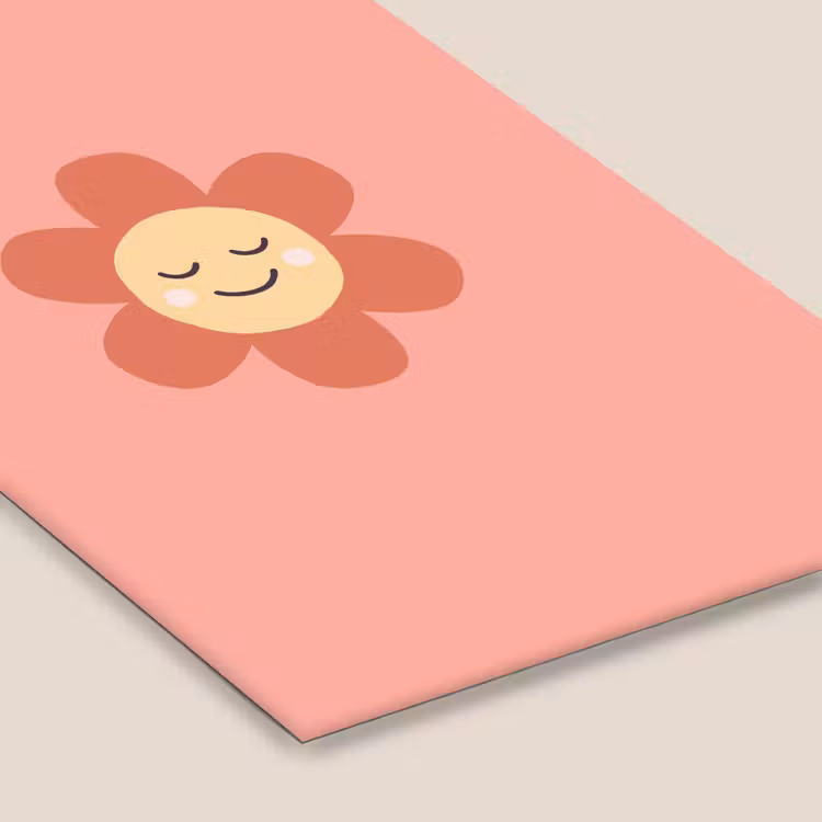Poster met lijst - Bloemen - Tekenfilm - Kind - Roze — 7