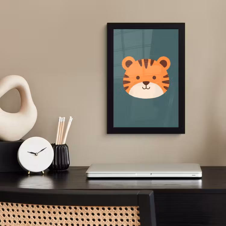 Poster met lijst - Dieren - Kop - Oranje - Illustratie - Modern — 2