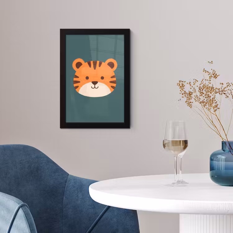 Poster met lijst - Dieren - Kop - Oranje - Illustratie - Modern — 4