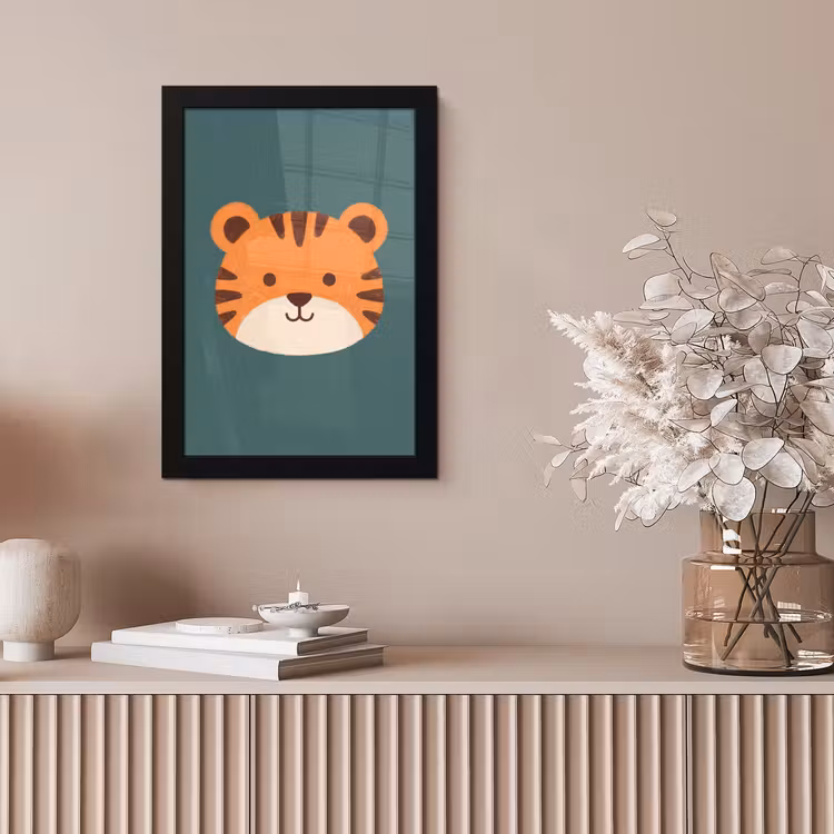 Poster met lijst - Dieren - Kop - Oranje - Illustratie - Modern — 5