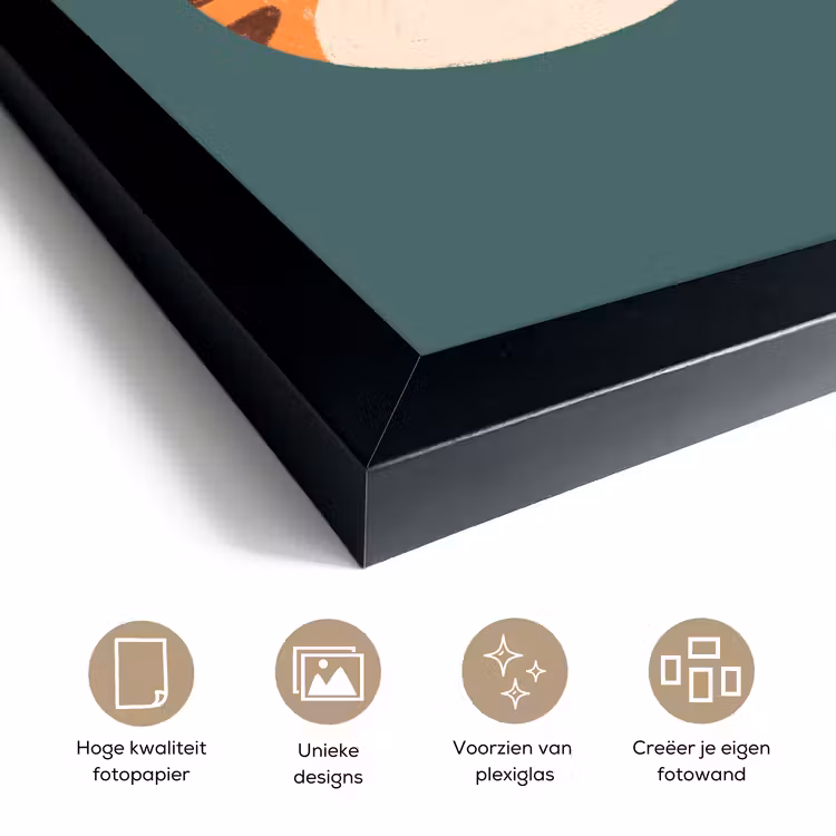 Poster met lijst - Dieren - Kop - Oranje - Illustratie - Modern — 6