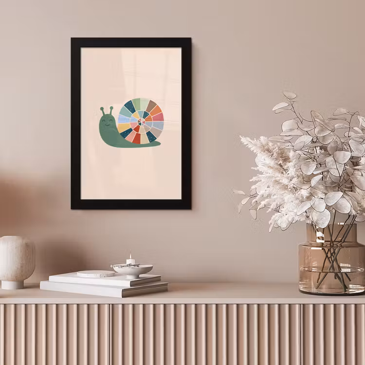 Poster met lijst - Dieren - Slak - Kleurrijk - Illustratie — 5