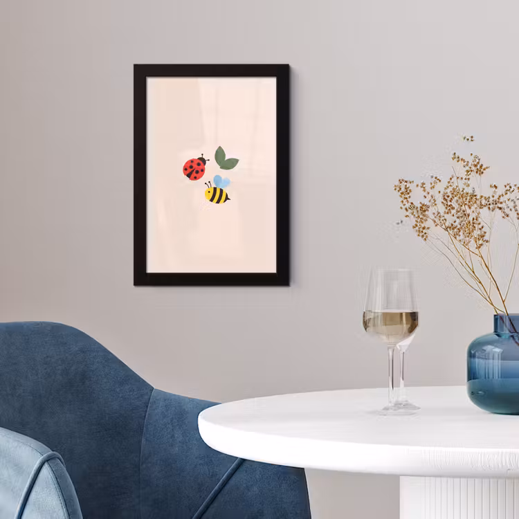 Poster met lijst - Insect - Blad - Natuur - Speels - Illustratie — 4