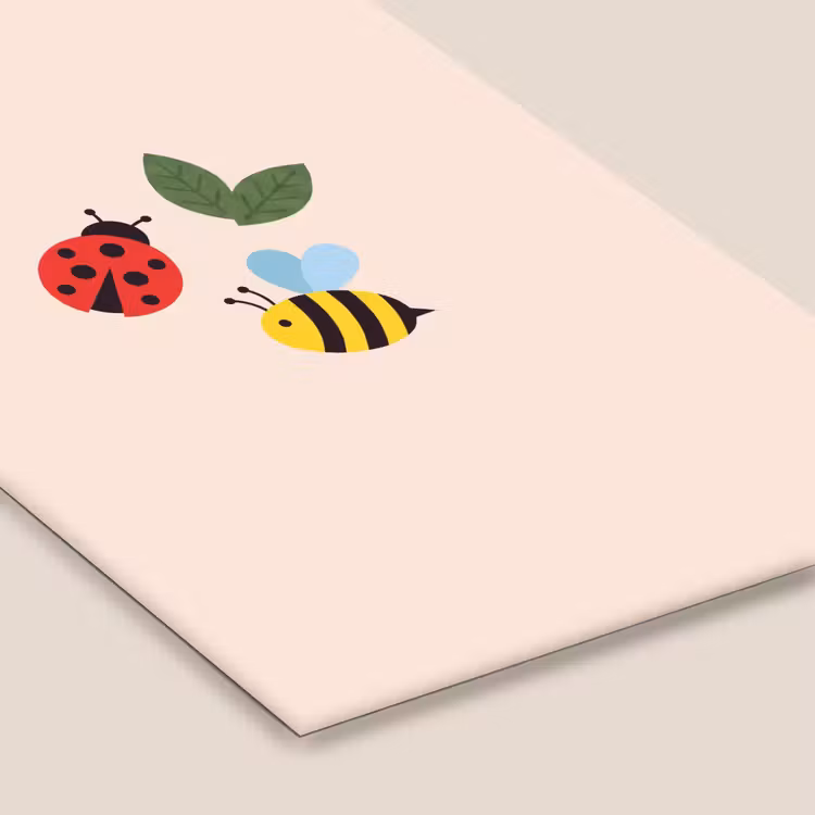 Poster met lijst - Insect - Blad - Natuur - Speels - Illustratie — 7