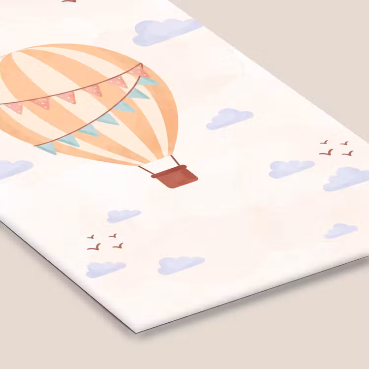 Poster met lijst - Luchtballon - Wolken - Illustratie - Zacht - Kinderkamer — 7