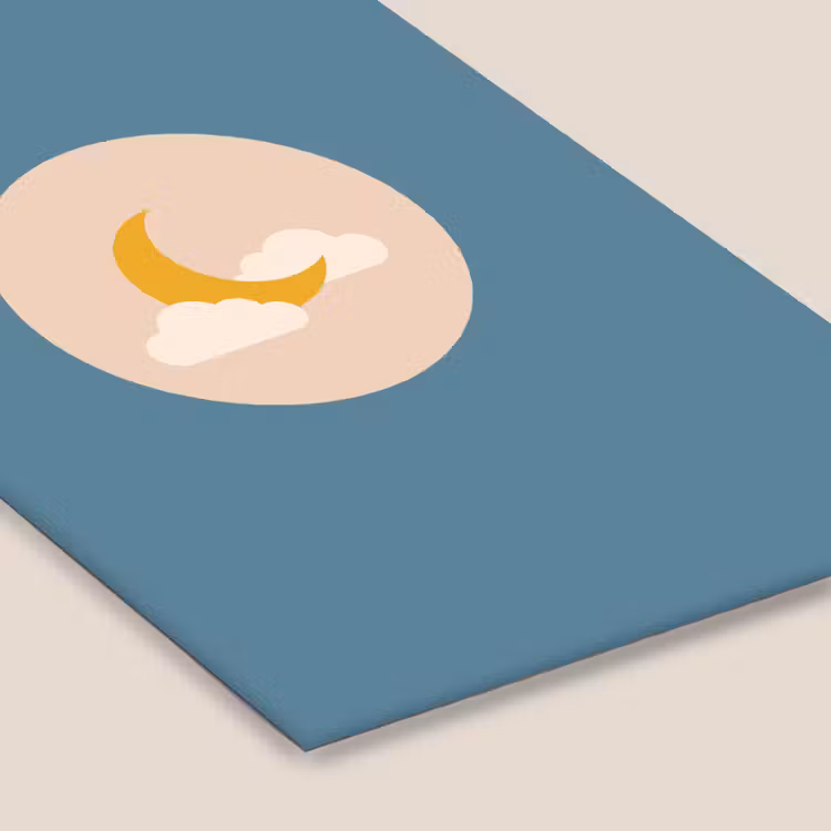 Poster met lijst - Maan - Wolken - Natuur - Abstract - Geel — 7