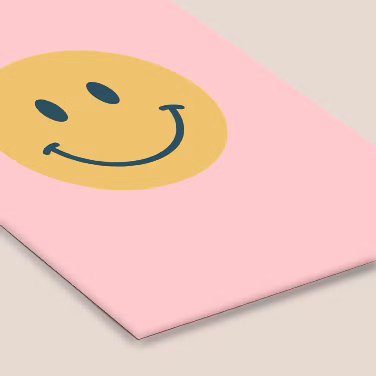 Poster met lijst - Smiley - Geel - Roze - Symbool - Minimalistisch — 7