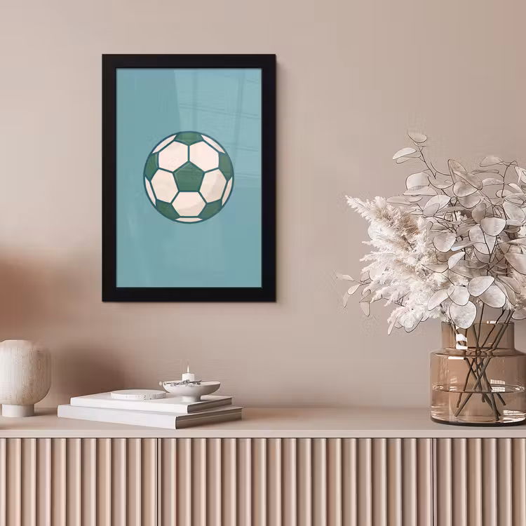 Poster met lijst - Voetbal - Geometrisch - Sport - Illustratie - Blauwgroen — 5