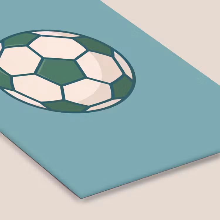 Poster met lijst - Voetbal - Geometrisch - Sport - Illustratie - Blauwgroen — 7