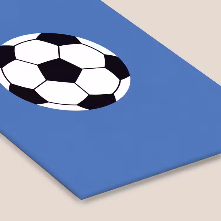 Poster met lijst - Voetbal - Zwart-wit - Sport - Illustratie - Blauw — 7