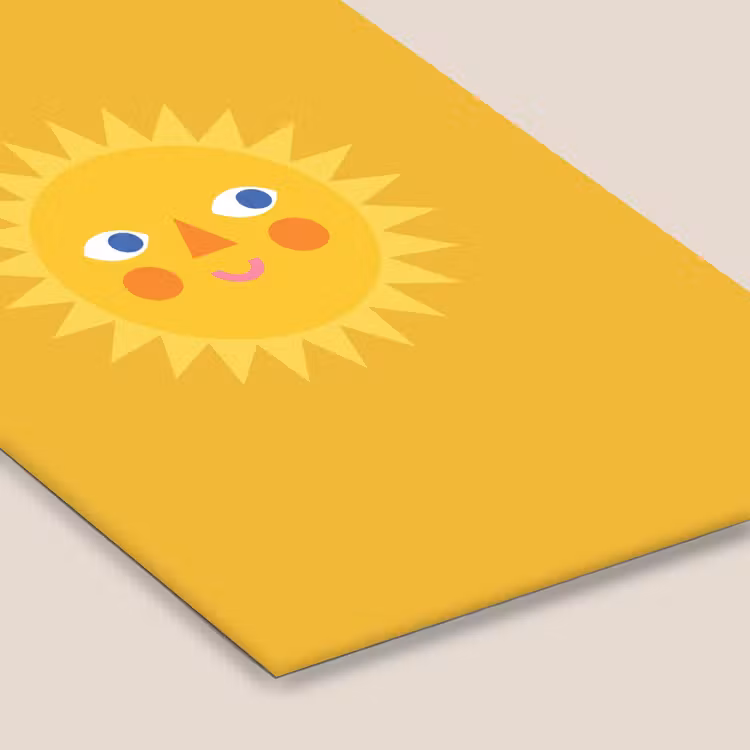 Poster met lijst - Zon - Gezicht - Zomer - Illustratie - Geel — 7