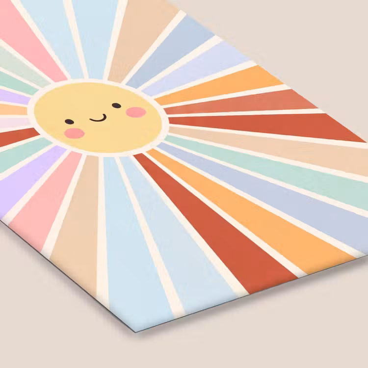 Poster met lijst - Zon - Stralen - Vrolijk - Kleurrijk - Abstract — 7