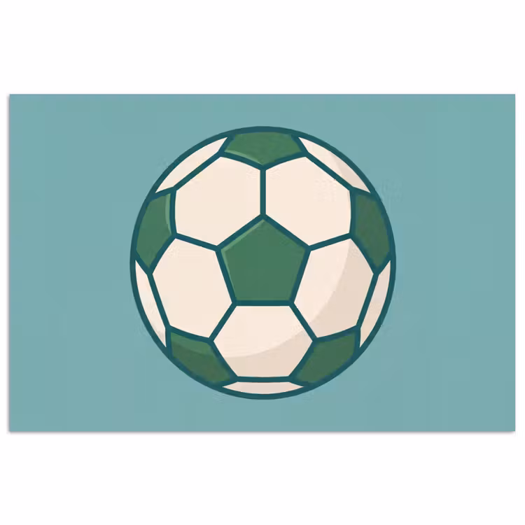Poster - Voetbal - Geometrisch - Sport - Illustratie - Blauwgroen — 1