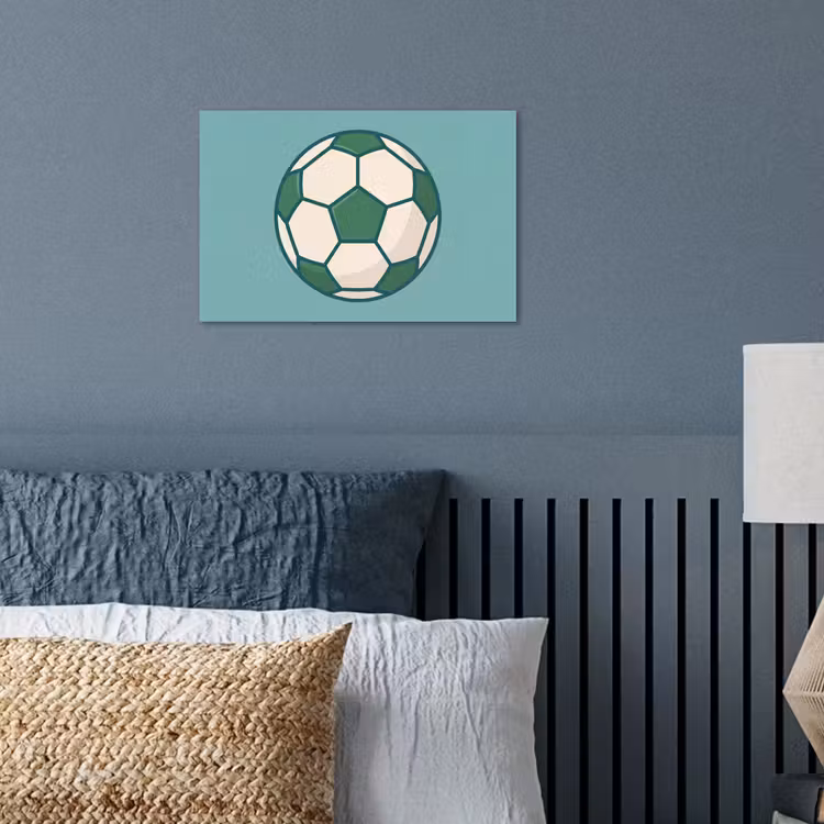 Poster - Voetbal - Geometrisch - Sport - Illustratie - Blauwgroen — 3