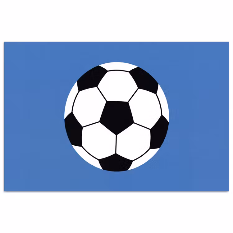 Poster - Voetbal - Zwart-wit - Sport - Illustratie - Blauw — 1