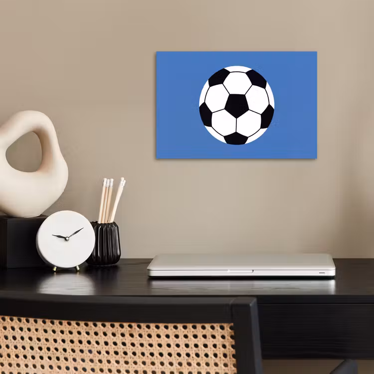 Poster - Voetbal - Zwart-wit - Sport - Illustratie - Blauw — 2