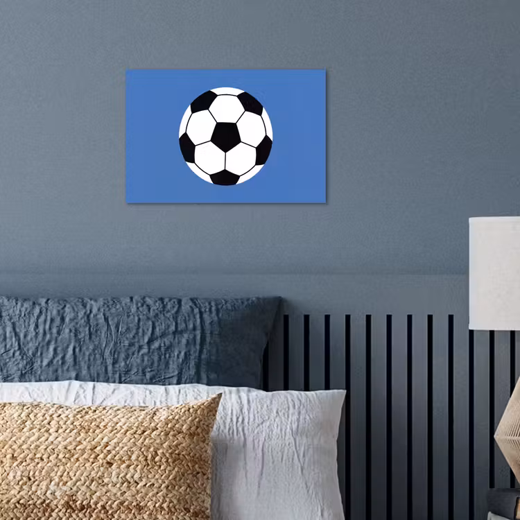 Poster - Voetbal - Zwart-wit - Sport - Illustratie - Blauw — 3