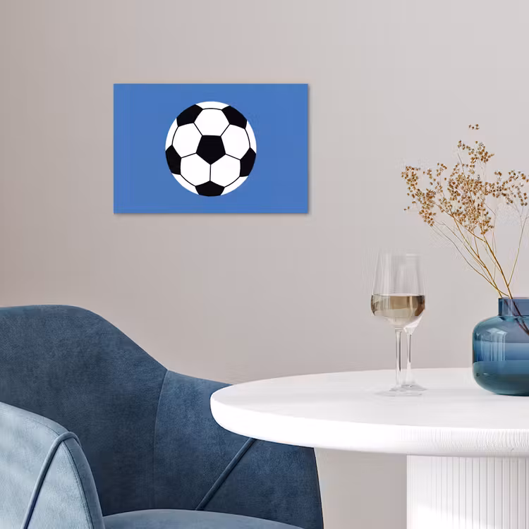 Poster - Voetbal - Zwart-wit - Sport - Illustratie - Blauw — 4
