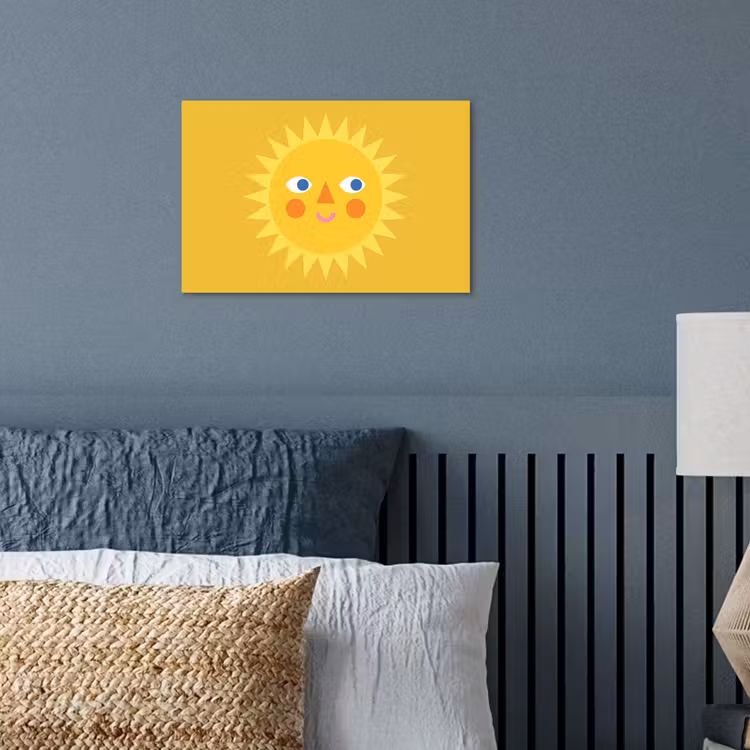 Poster - Zon - Gezicht - Zomer - Illustratie - Geel — 3