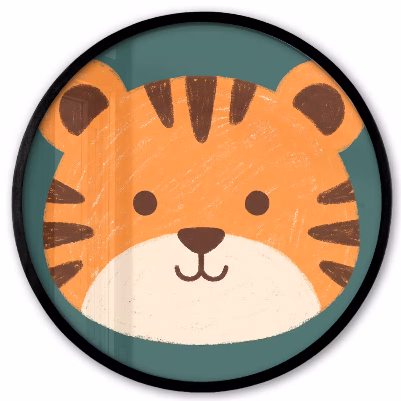 Ronde fotolijst - Dieren - Kop - Oranje - Illustratie - Modern — 1