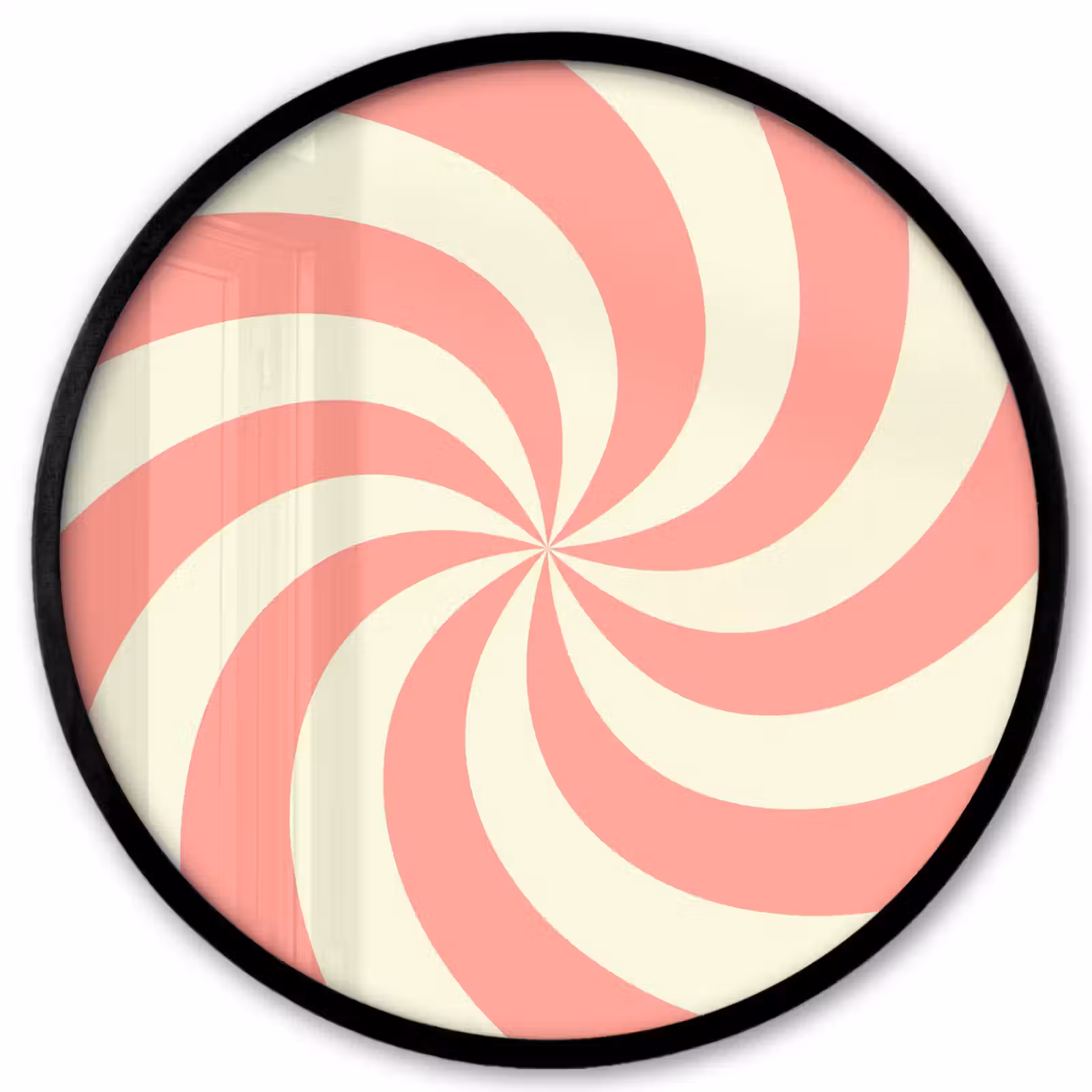 Ronde fotolijst - Spiraal - Patroon - Abstract - Roze - Beige — 1