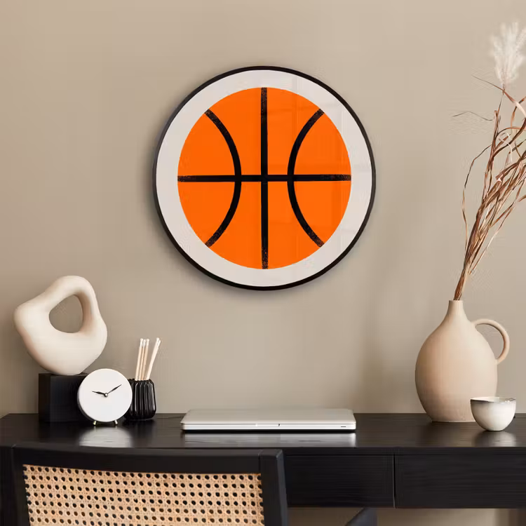 Ronde fotolijst - Basketbal - Bal - Sport - Illustratie - Oranje — 3
