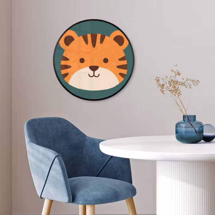Ronde fotolijst - Dieren - Kop - Oranje - Illustratie - Modern — 4