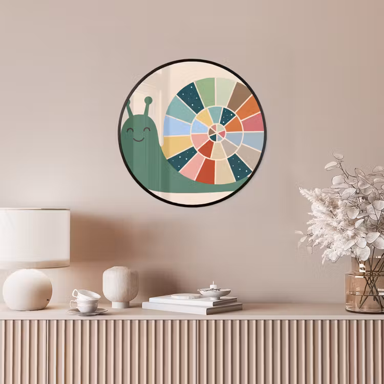 Ronde fotolijst - Dieren - Slak - Kleurrijk - Illustratie — 5