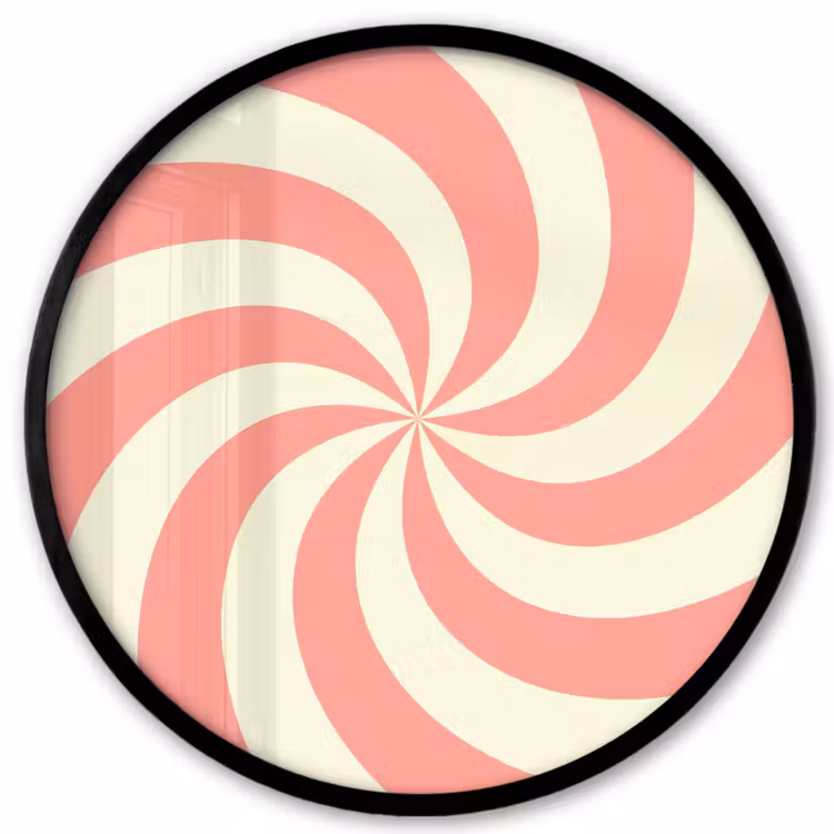 Ronde fotolijst - Spiraal - Patroon - Abstract - Roze - Beige — 1