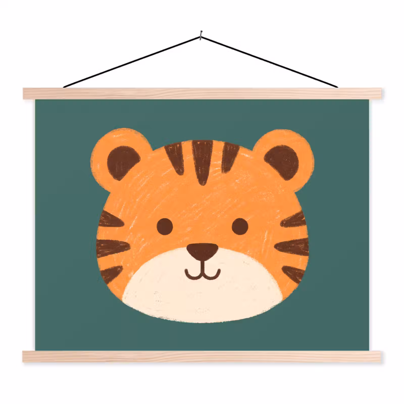 Schoolplaat - Dieren - Kop - Oranje - Illustratie - Modern — 1
