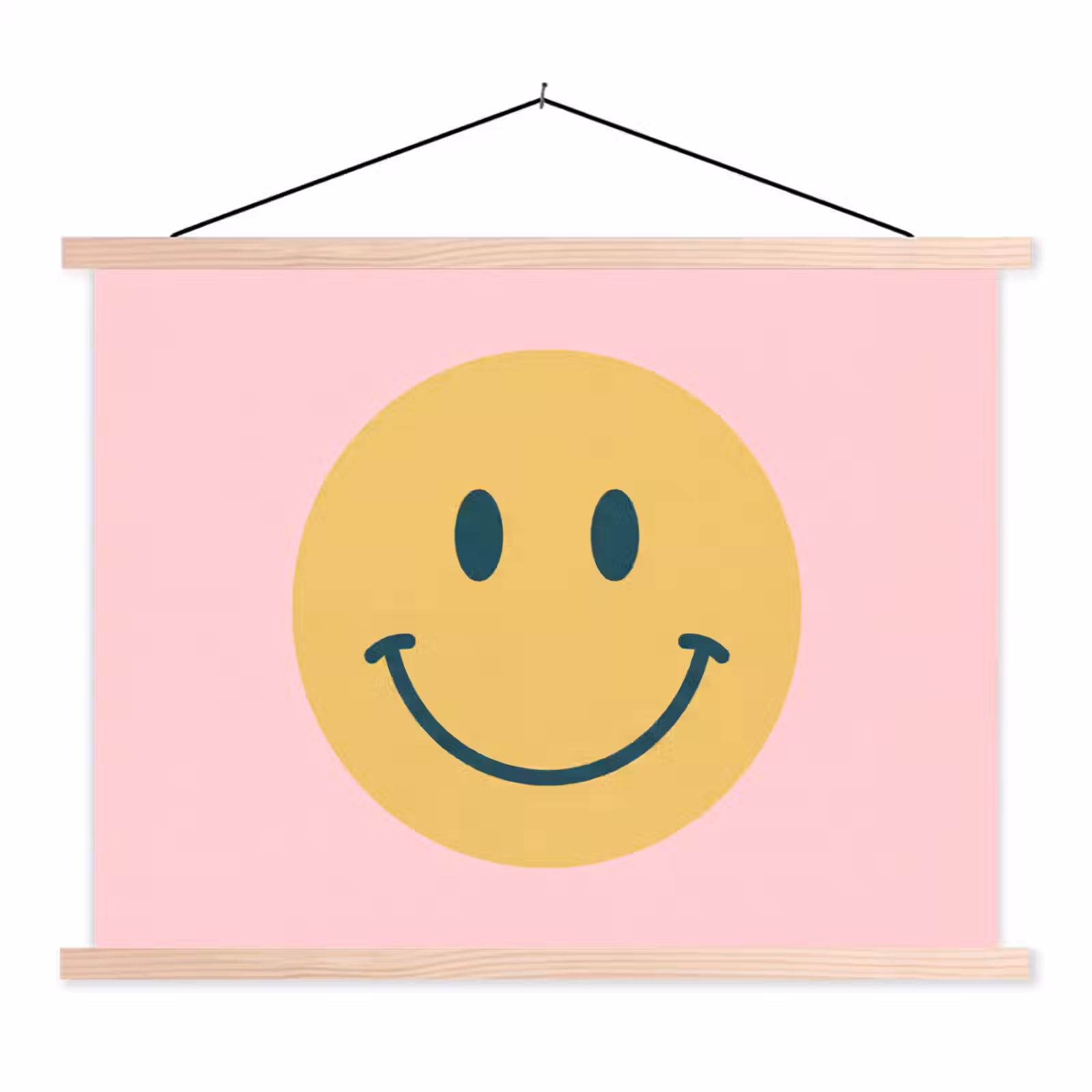 Schoolplaat - Smiley - Geel - Roze - Symbool - Minimalistisch — 1