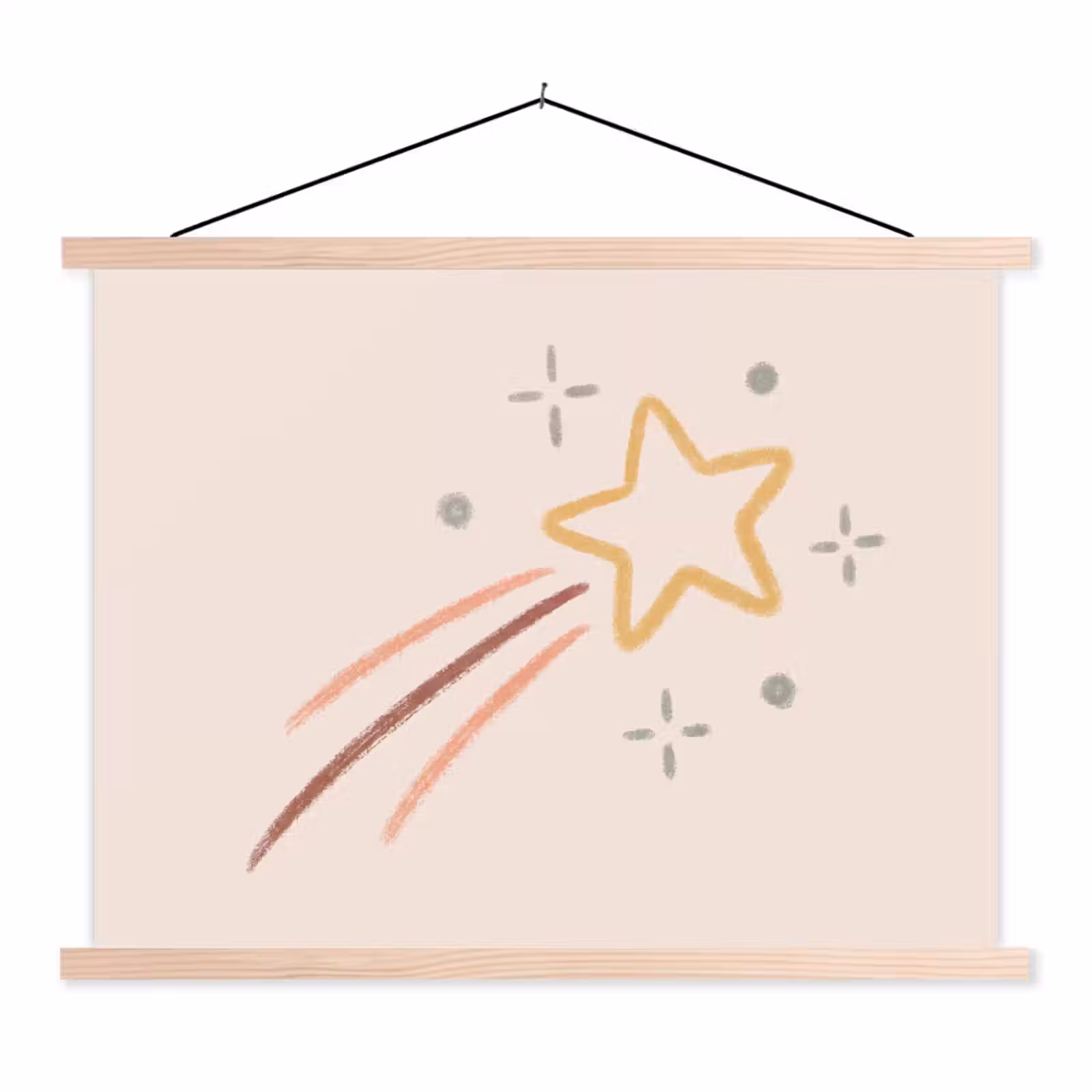 Schoolplaat - Ster - Vallend - Illustratie - Pastel — 1