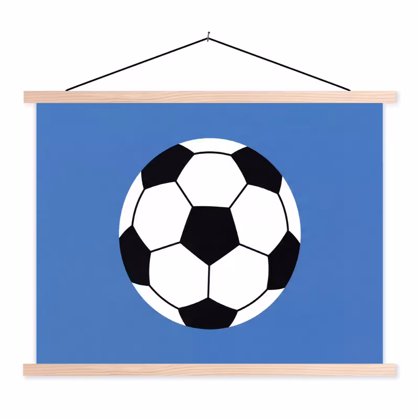 Schoolplaat - Voetbal - Zwart-wit - Sport - Illustratie - Blauw — 1