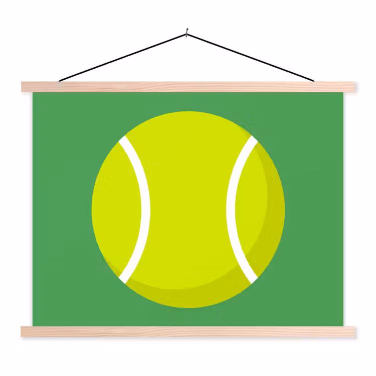 Schoolplaat - Bal - Geel - Sport - Groen - Illustratie — 1