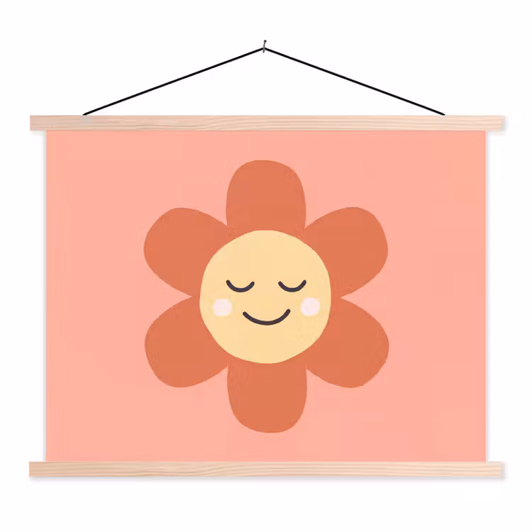 Schoolplaat - Bloemen - Tekenfilm - Kind - Roze — 1